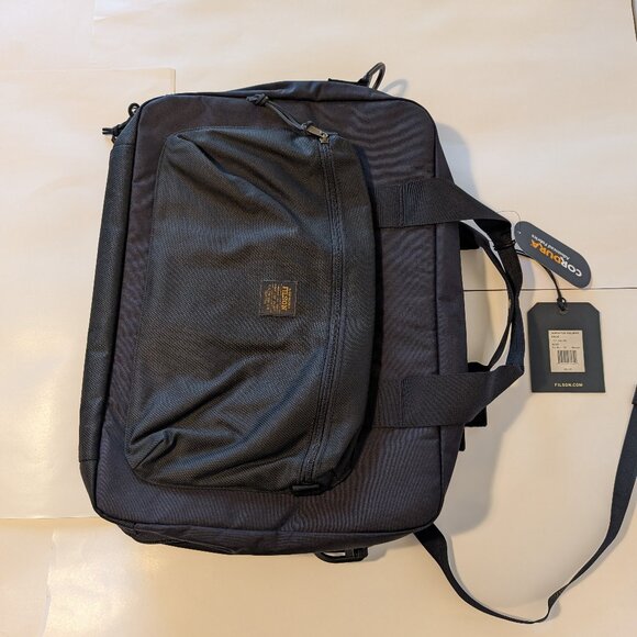 Filson Surveyor Pullman Pack Black Waxed Bag Convertible Travel Backpack - Picture 7 of 11